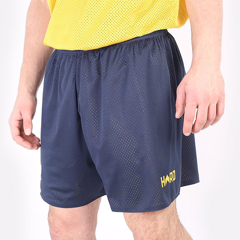 мужские синие двухсторонние шорты Hard Unifrom 22-2 navy/yellow - цена, описание, фото 1